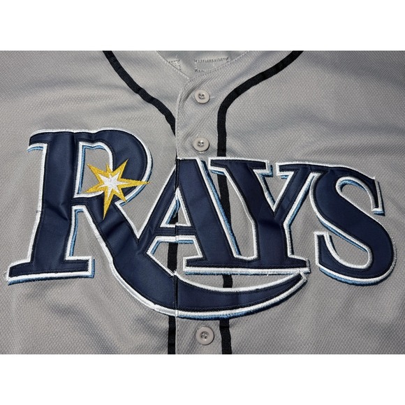 Majestic Tampa Bay Devil Rays Mens Sz 50 Jersey #9 MYERS Stitched Gray MLB - Picture 3 of 9